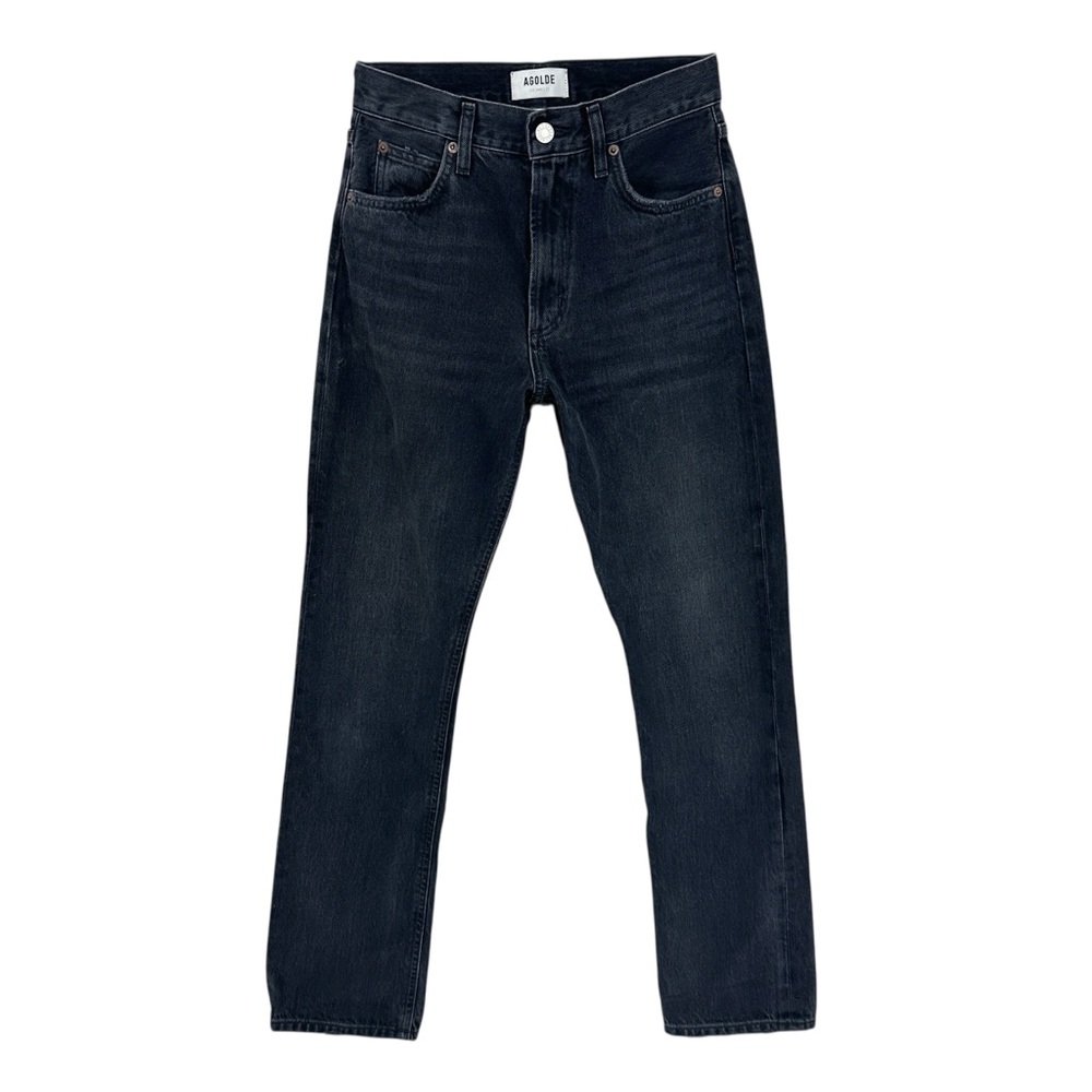 AGOLDE Jeans Mia High Rise Straight Leg Zip Black